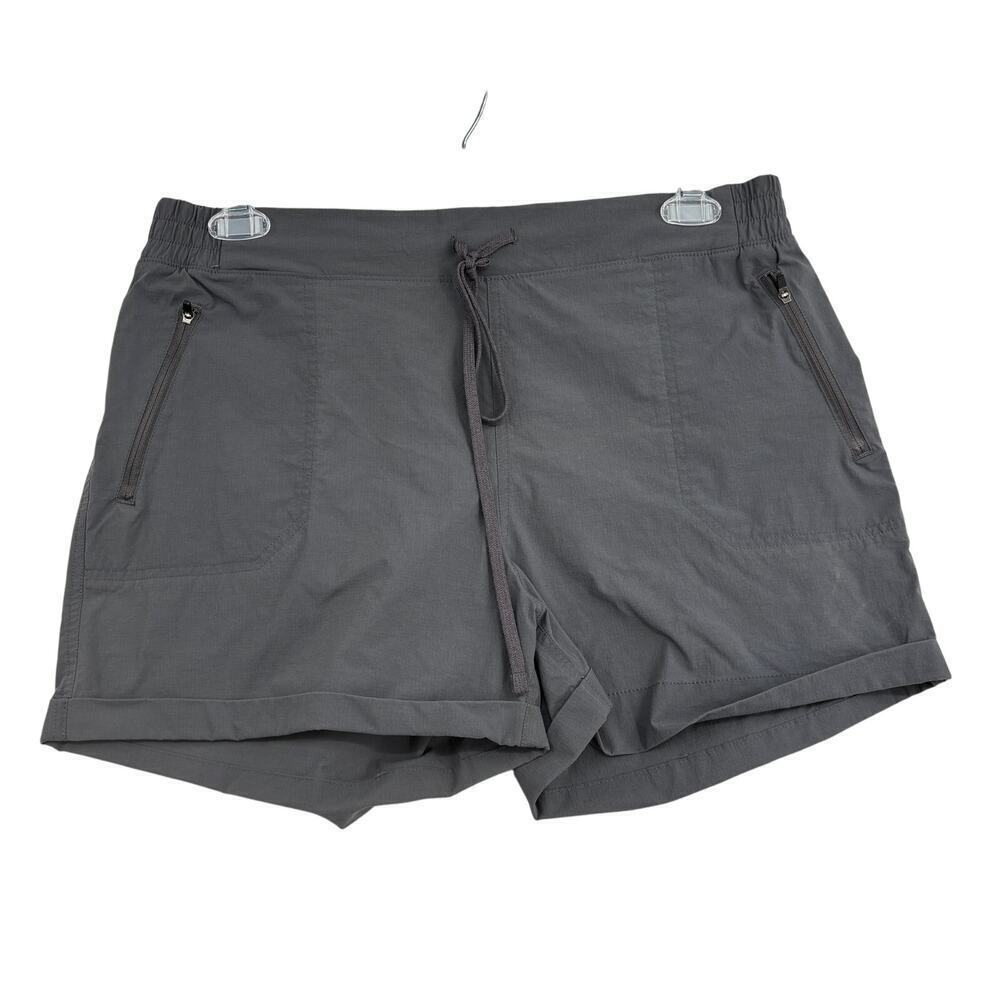 Eddie Bauer Shorts Size XL Gray Pull On Pockets Stretch Nylon Drawstring Waist